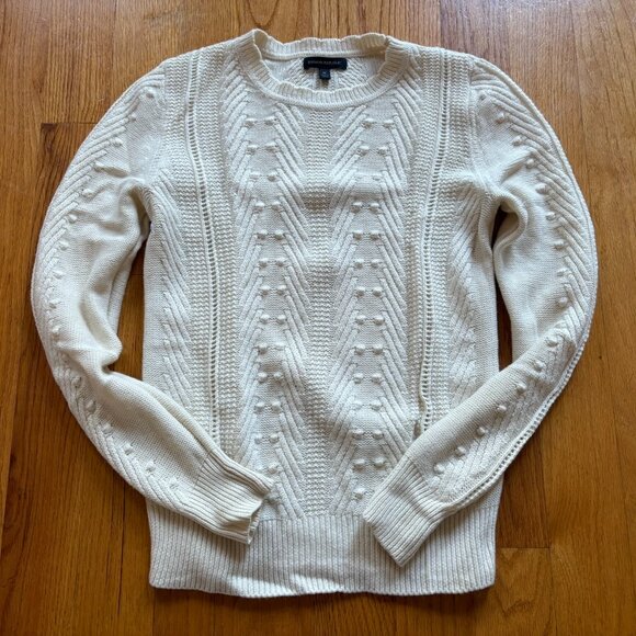 Cream Banana Republic Size M fisherman sweater - Picture 1 of 1